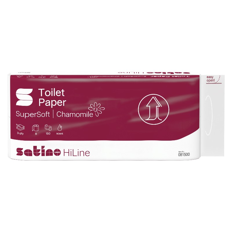 Satino HiLine kam - Papiertoilette à la camomille - 3plis - 150 feuilles - 8rlx (MT1)